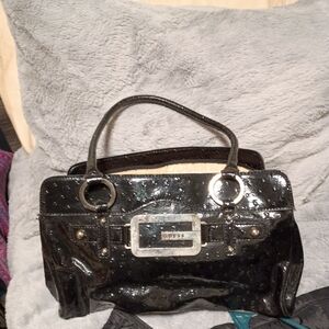 GUESS Black Patent Leather Handbag